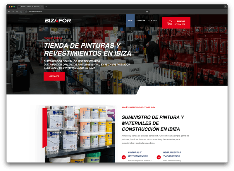 pagina web tienda pinturas